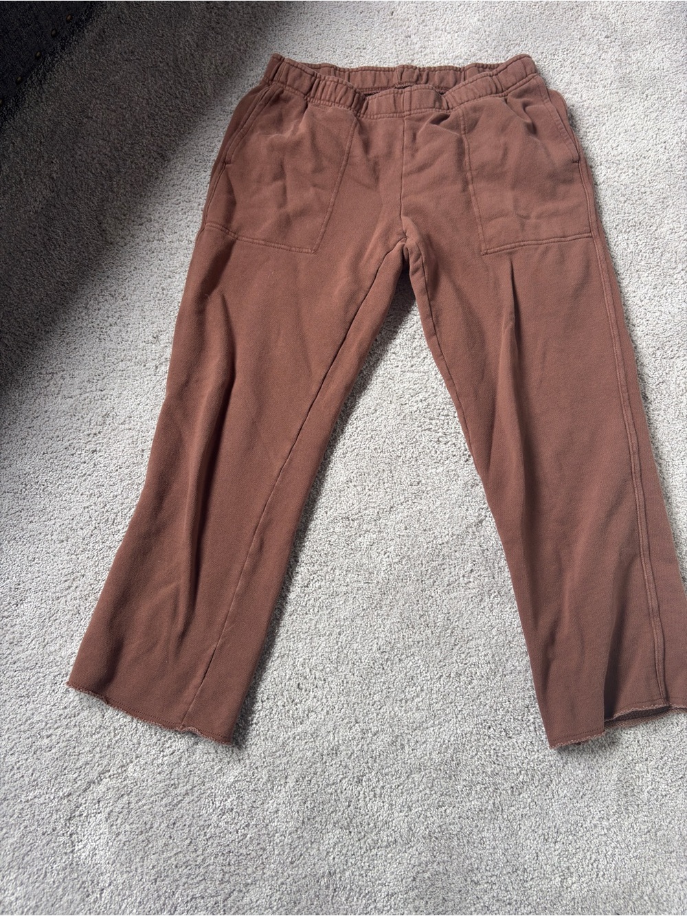 Cute aerie Casual Elastic-Waist Brown Pants